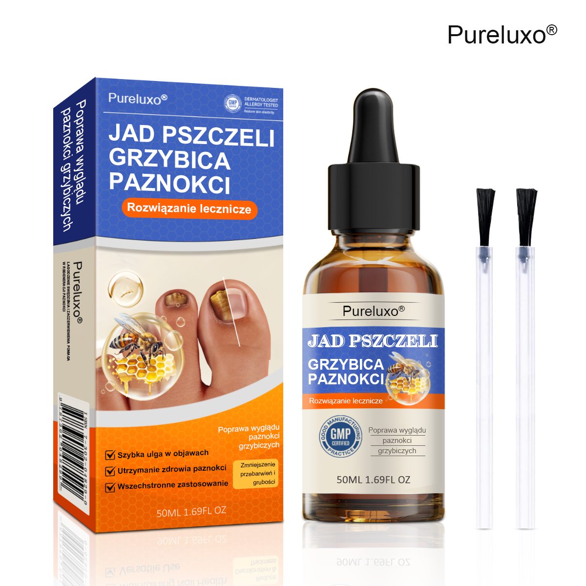 🐝👣Pureluxo® Bienengift Nagelpilz Leczenie: Całkowite rozwiązanie problemu grzybicy paznokci🌟👣👣