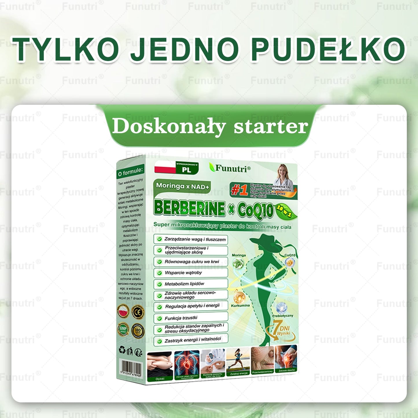 Oficjalny Sklep 👩⚕️👩⚕️Funutri® 10 w 1 metaboliczny wyszczuplający plaster z nanomikroigłami (Tylo raz dziennie – widoczne zmiany już w 7 dni)Wsparcie przy otyłości, cukrzycy, bezdechu sennym, problemach ze stawami i nie tylko👩⚕️👩⚕️👩⚕️