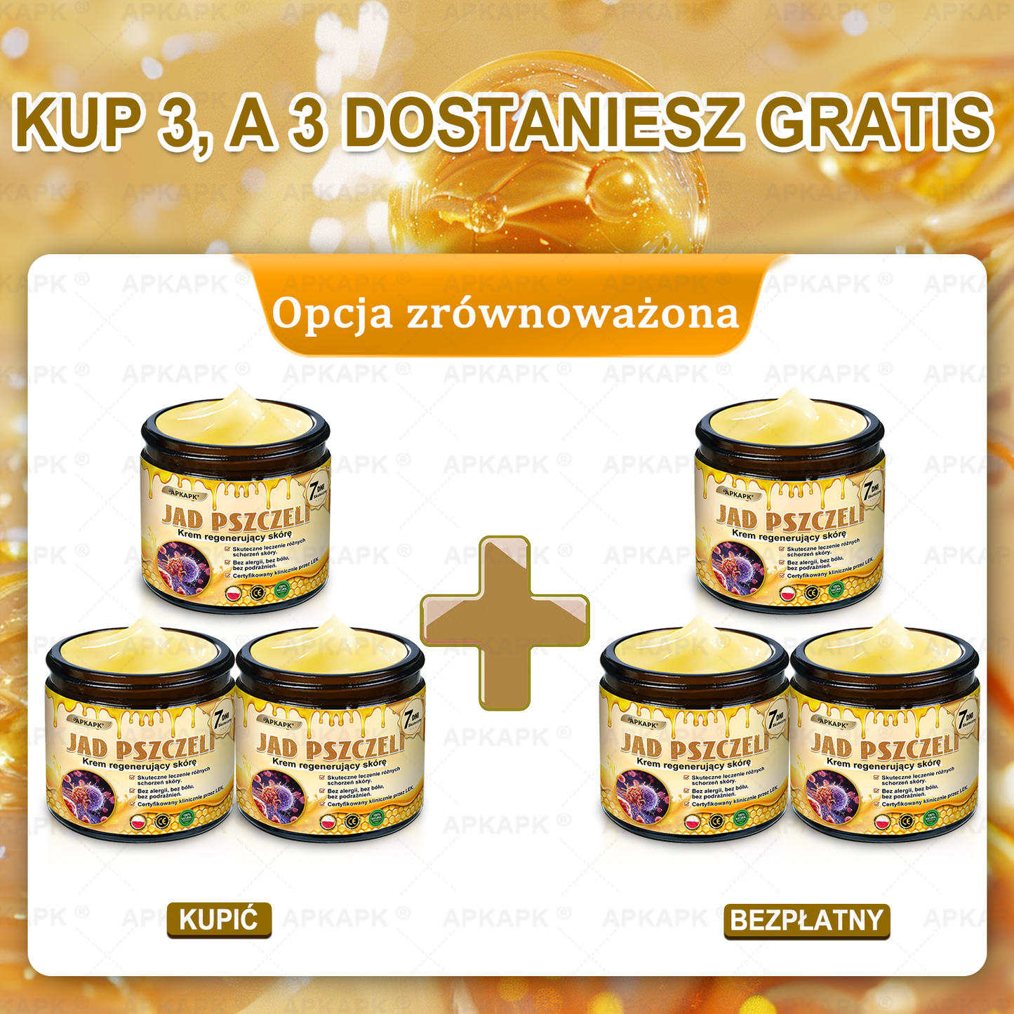 Polecane przez USK w Białymstoku · Wyprodukowano w Polsce✨✨ 𝖠𝖯𝖪𝖠𝖯𝖪® krem regenerujący skórę z jadem pszczelim✨✨